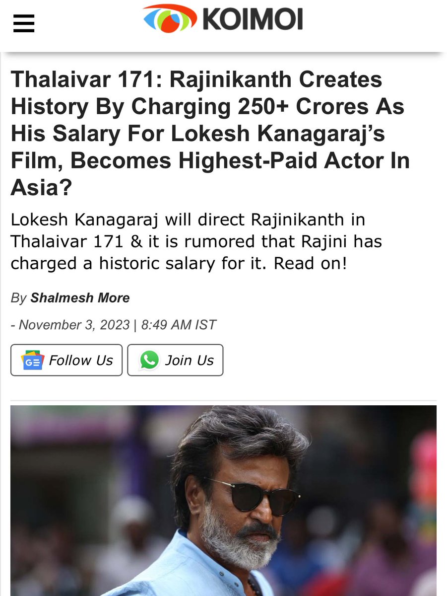 Telugu producer DVV walked out after Vijay demanded 200 cr. 

Rajini is smoothly receiving a 250cr salary from Sun Pictures in TN

A fake poster can only attract producers to Vijay. He is unable to sign next because producers are misguided with fake box office numbers of Leo