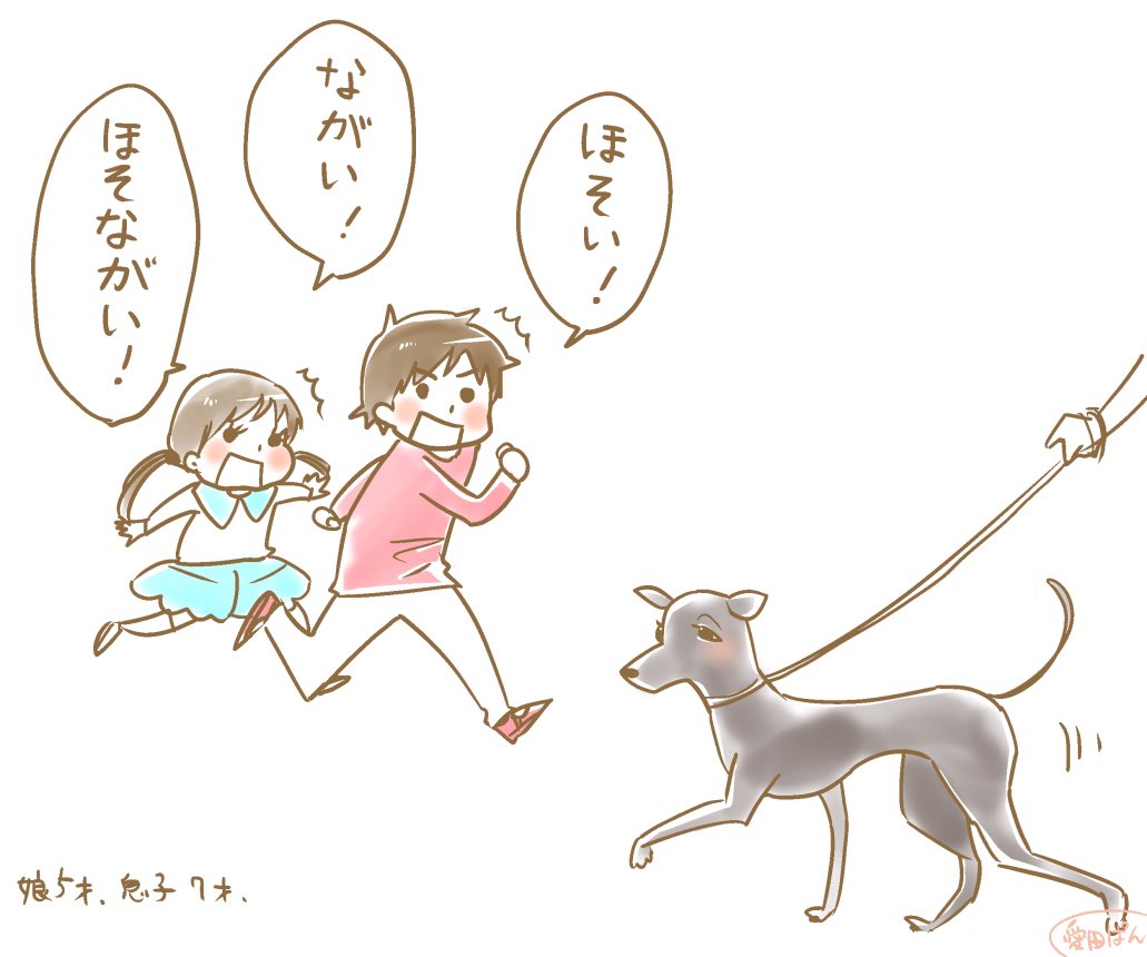 細長い犬を見た

#育児絵日記 