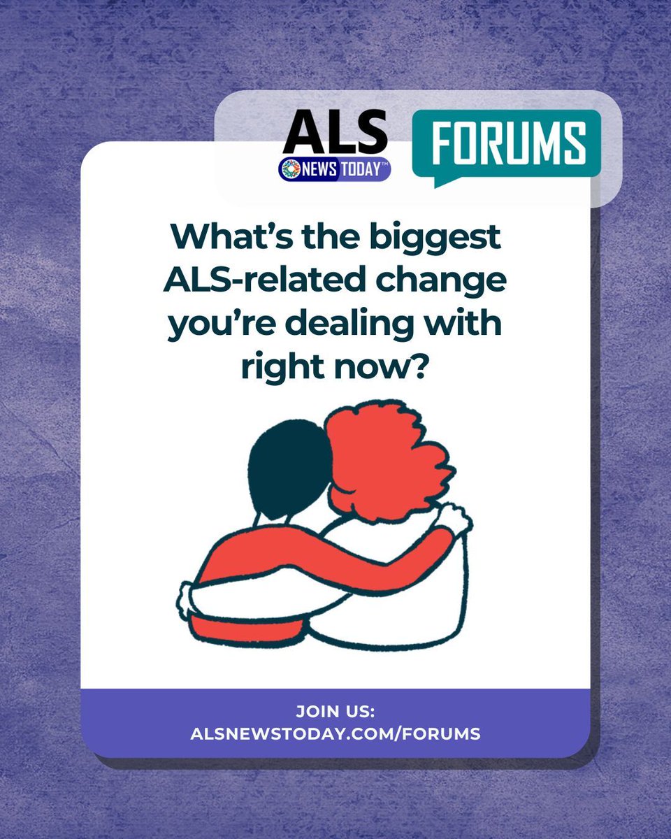 Head over to our forums to share the biggest change you’re currently facing — after all, others may be experiencing a similar challenge. bit.ly/4b51gtL 

#ALS #AmyotrophicLateralSclerosis #ALSCommunity #LivingWithALS #ALSAwareness