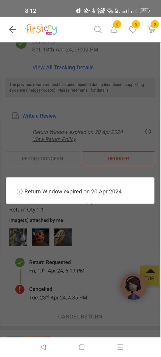 @firstcryindia Cancelled my return request for no proper reason and now saying return window is closed . 
Worst experience will never order anything from firstcry and make sure any of my contacts won't order.