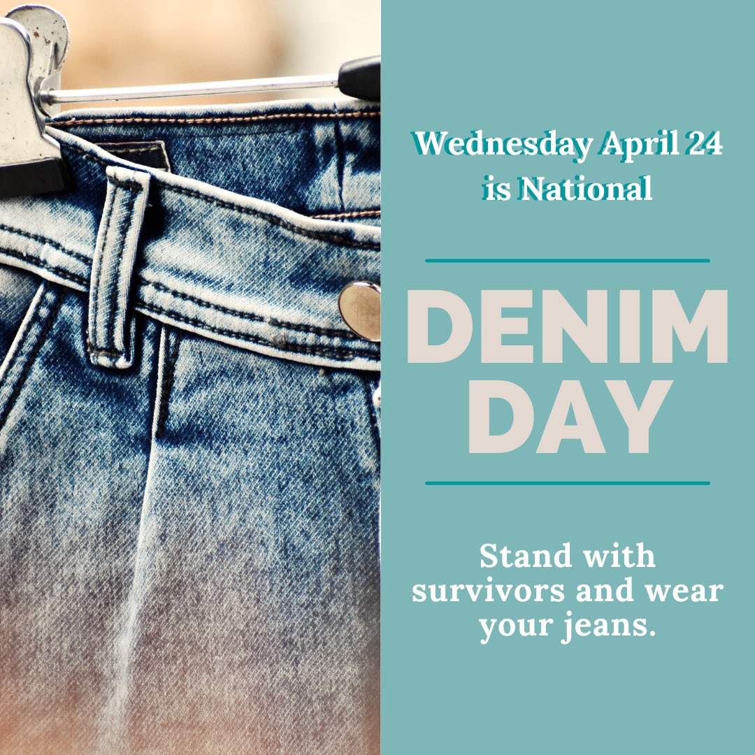 UIWTitleIX's tweet photo. Cardinals, tomorrow is National Denim Day! Wear jeans and other denim in support of survivors, and watch our social media all day tomorrow for more information about the history of Denim Day and ways we can hopefully end sexual assault. #SAAM2024 #NationalDenimDay #NotInMyNest https://t.co/aiFigHUjcm