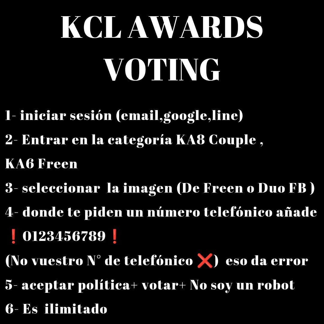 KCL AWARDS VOTING

Web
FB KA81
awards.komchadluek.net/KA8
Freen KA64
awards.komchadluek.net/KA6

Tiktok
FB
vt.tiktok.com/ZSFSRNsvJ/
Freen
vt.tiktok.com/ZSFSRSkFL/

Line
FB
shop.line.me/@komchadluek/p
Freen
shop.line.me/@edukcl/p

#beckysangels 
#srchafreen #FreenBecky #ฟรีนเบค
#GIRLFREEN