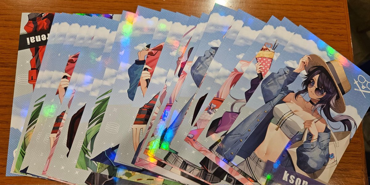 if you buy vshojo merch at the pop up shop in akihabara they give you these postcards and it's safe to say l caught em all