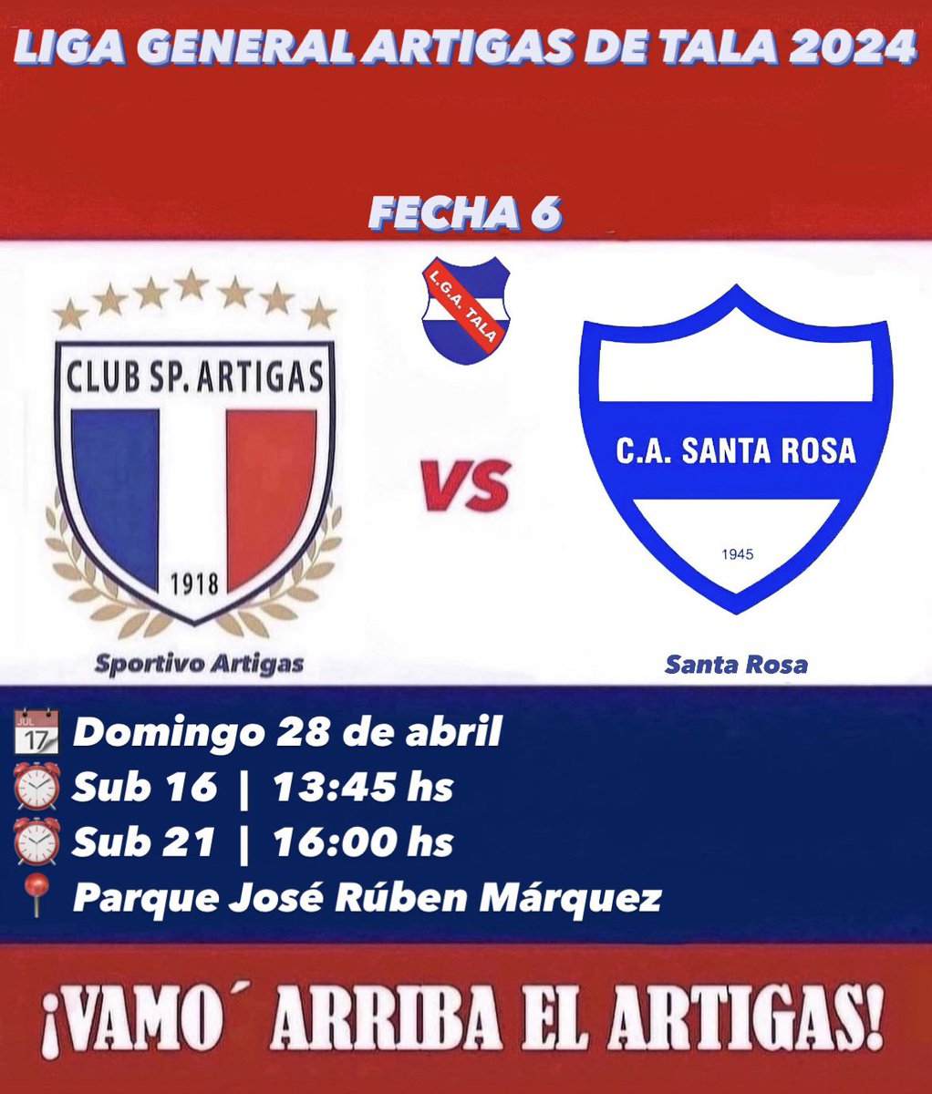 Luego de tanto tiempo, este domingo volvemos a nuestro querido Parque José Rúben Márquez para recibir a Santa Rosa por la sexta fecha del campeonato #Sub16 y #Sub21.