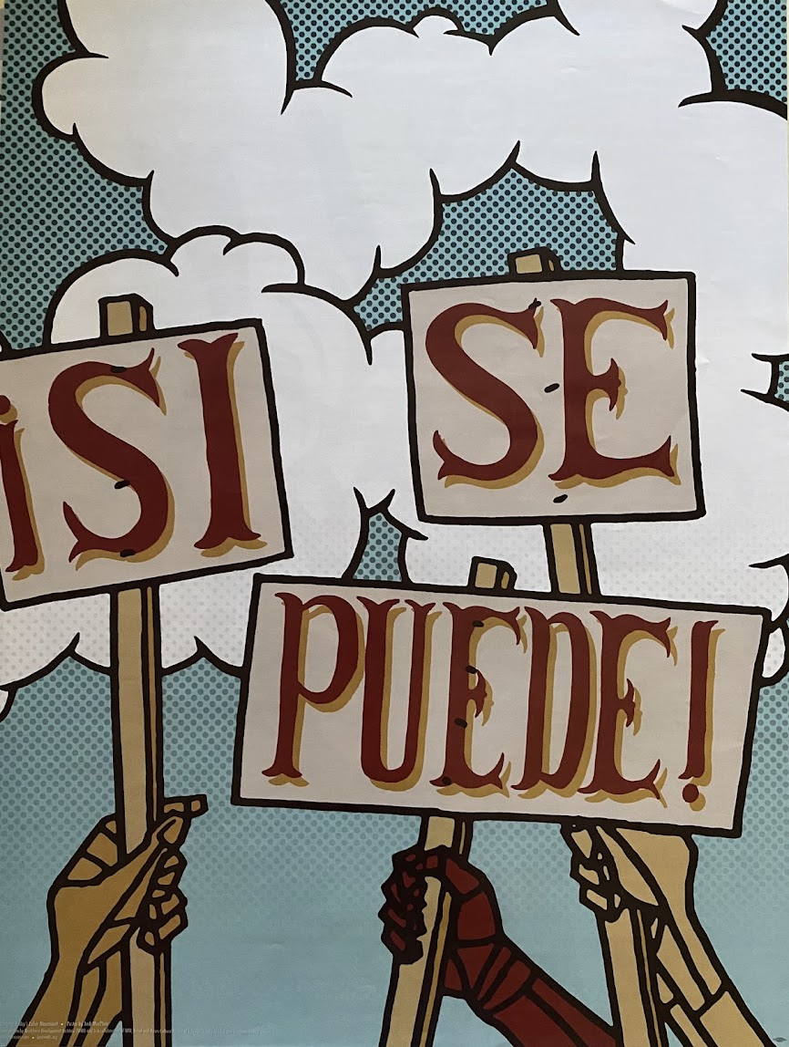 This poster was designed in 2006 by Josh MacPhee, but the roots of ¡Si Se Puede! go back further. Dolores Huerta coined the phrase, which translates to 'Yes, we can' or, roughly, 'Yes, it can be done', to encourage workers during Cesar Chavez's 25-day fast in 1972. #LaborHistory