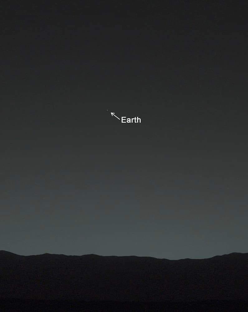 Earth seen from the surface of Mars.