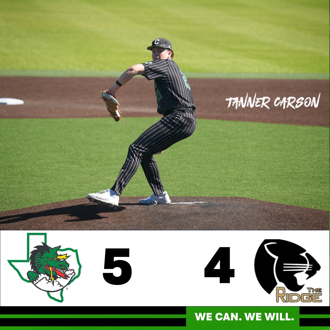 Nine Dragons collect base hits. @JFullerLefty9 drives in two runs to give Carroll the lead. @codycashon @EvanRobson2025 @donnell_mathias @RaisedNBaseball each doubled. Fuller gets the W. @HayesMelville goes 3 IP in long relief. Carson strikes out 6 for the save.