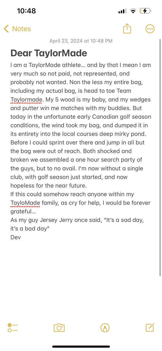 dcarchidi2's tweet photo. Any help would be good help right now.
@TaylorMadeGolf @spittinchiclets @barstoolsports @ForePlayPod https://t.co/2nRP64FhYE