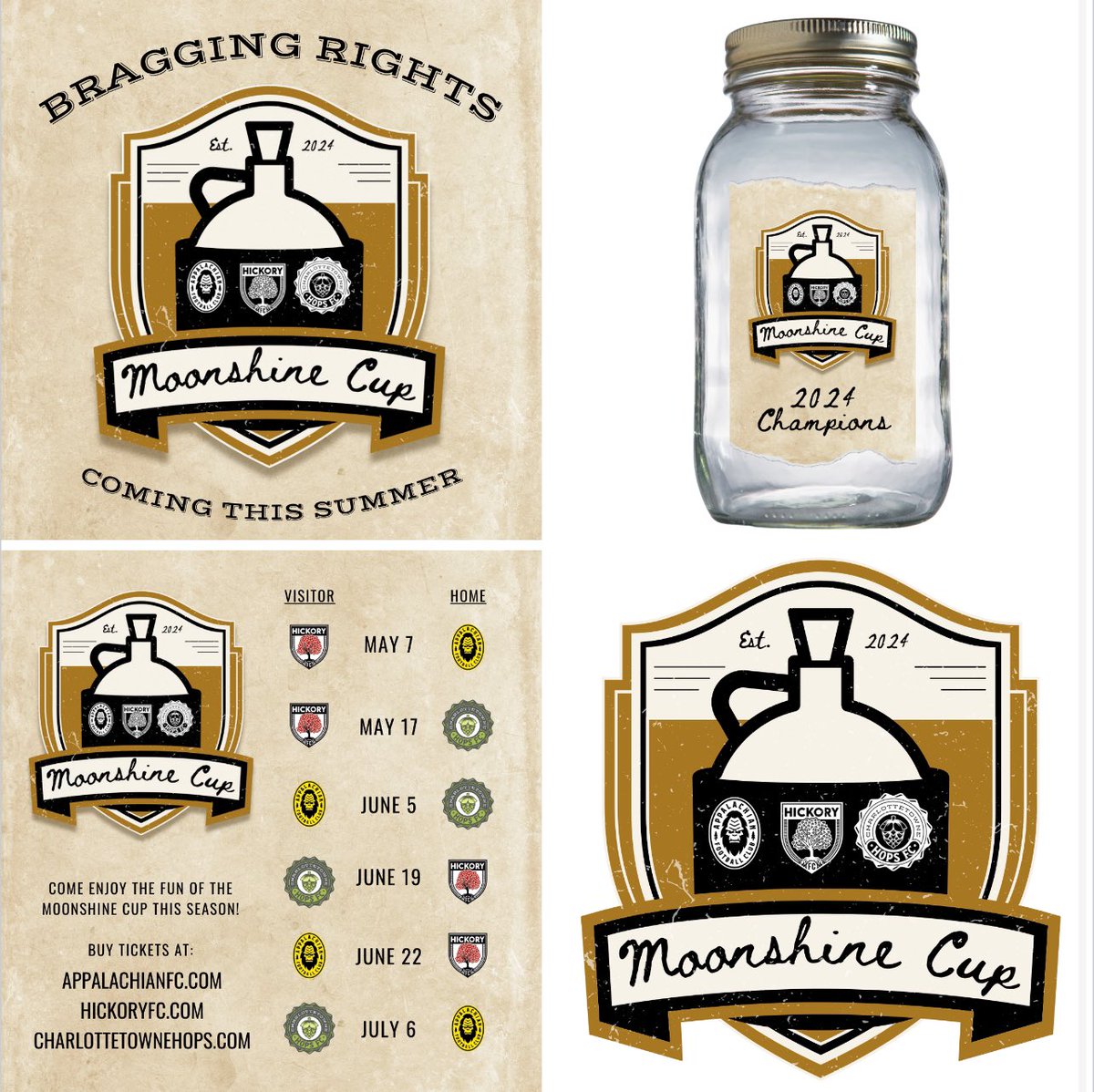 In today’s biggest announcement in the Soccer World, 3 NPSL teams in North Carolina announce the Moonshine Cup. Hickory FC, Charlottetowne Hops FC & Appalachian FC will battle for Moonshine Mason Jar. Kicks off when Hickory FC travels to Boone to play Squatchiest team in 🇺🇸! 🏆