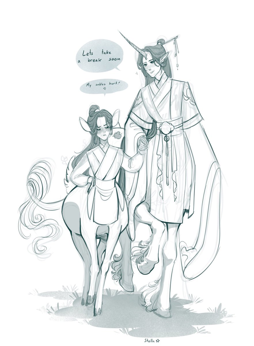 Cw: mpreg  

Lord of the forest and immortal unicorn Shen Qingqiu (Jiu) and his first disciple and mate for life, cervitaur Shen Yuan 

Sqq teaches SY forest magic to extend his lifespan, and to help ease the stress of potentially caring a unicorn foal

#jiuyuan #scumcum #svsss