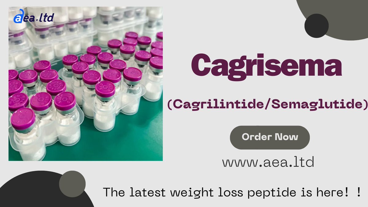 All dear friends, 

A new peptide of cagrilintide and semaglutide blend ,we are now supplying!

Look: aea.ltd/product/cagris…

#cagrisema #buycagrisema #cagrisemasupplier #cagrilintide #semaglutide #weightloss #peptides #tirzepatide #retatrutide #AOD9604 #Aea