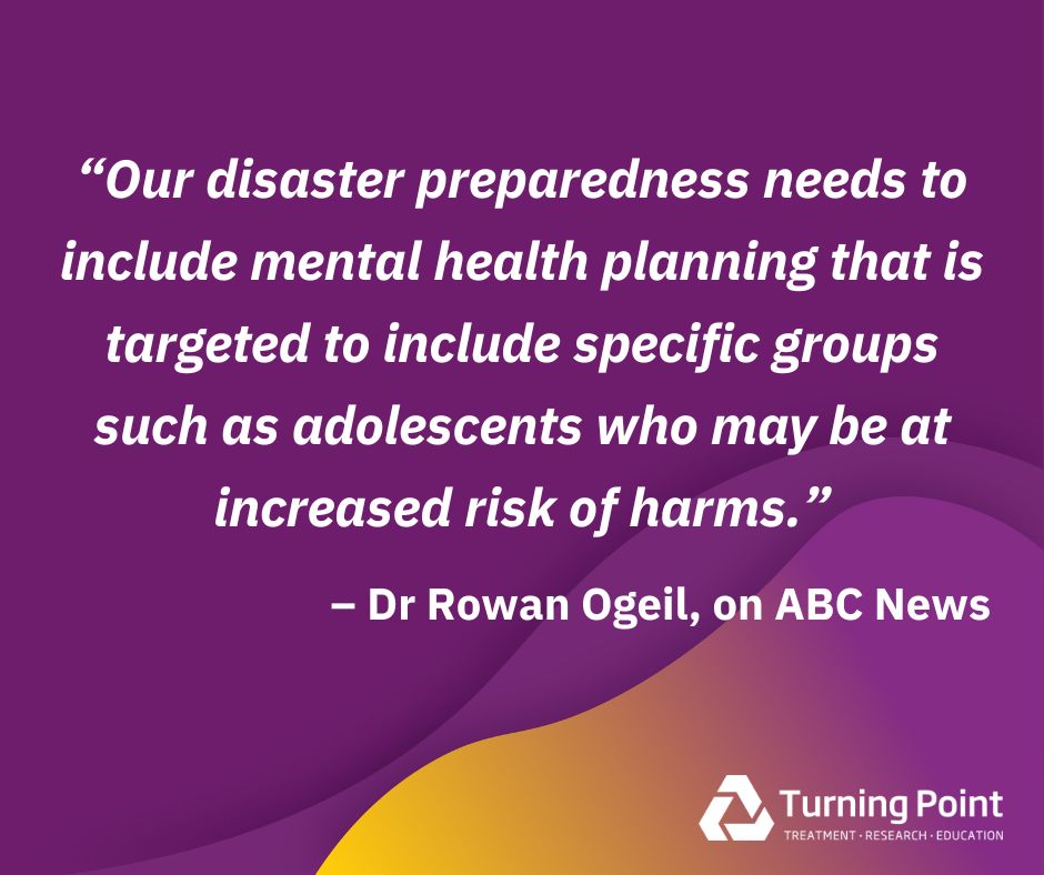 Turning Point (@turningpointau) on Twitter photo New research in <a href="/JAdolesHealth/">Journal of Adolescent Health</a> has found a spike in ambulance call-outs for suicidal behaviours among female adolescents during COVID-19
<a href="/DrRowanOgeil/">Dr Rowan P. Ogeil</a> spoke to <a href="/abcnews/">ABC News</a> about the need for tailored mental health planning for young people of all genders
+ tinyurl.com/mr3s5he2 New research in <a href="/JAdolesHealth/">Journal of Adolescent Health</a> has found a spike in ambulance call-outs for suicidal behaviours among female adolescents during COVID-19
<a href="/DrRowanOgeil/">Dr Rowan P. Ogeil</a> spoke to <a href="/abcnews/">ABC News</a> about the need for tailored mental health planning for young people of all genders
+ tinyurl.com/mr3s5he2