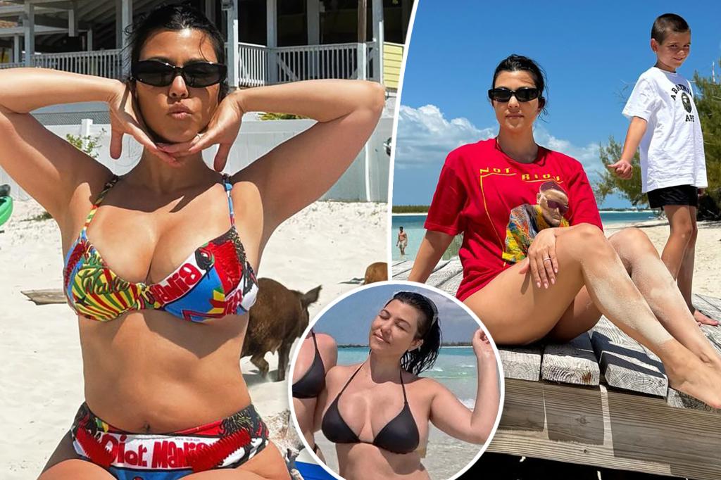 Kourtney Kardashian flaunts her postpartum body in tiny bikini after slamming body shamer trib.al/Td5lGOk