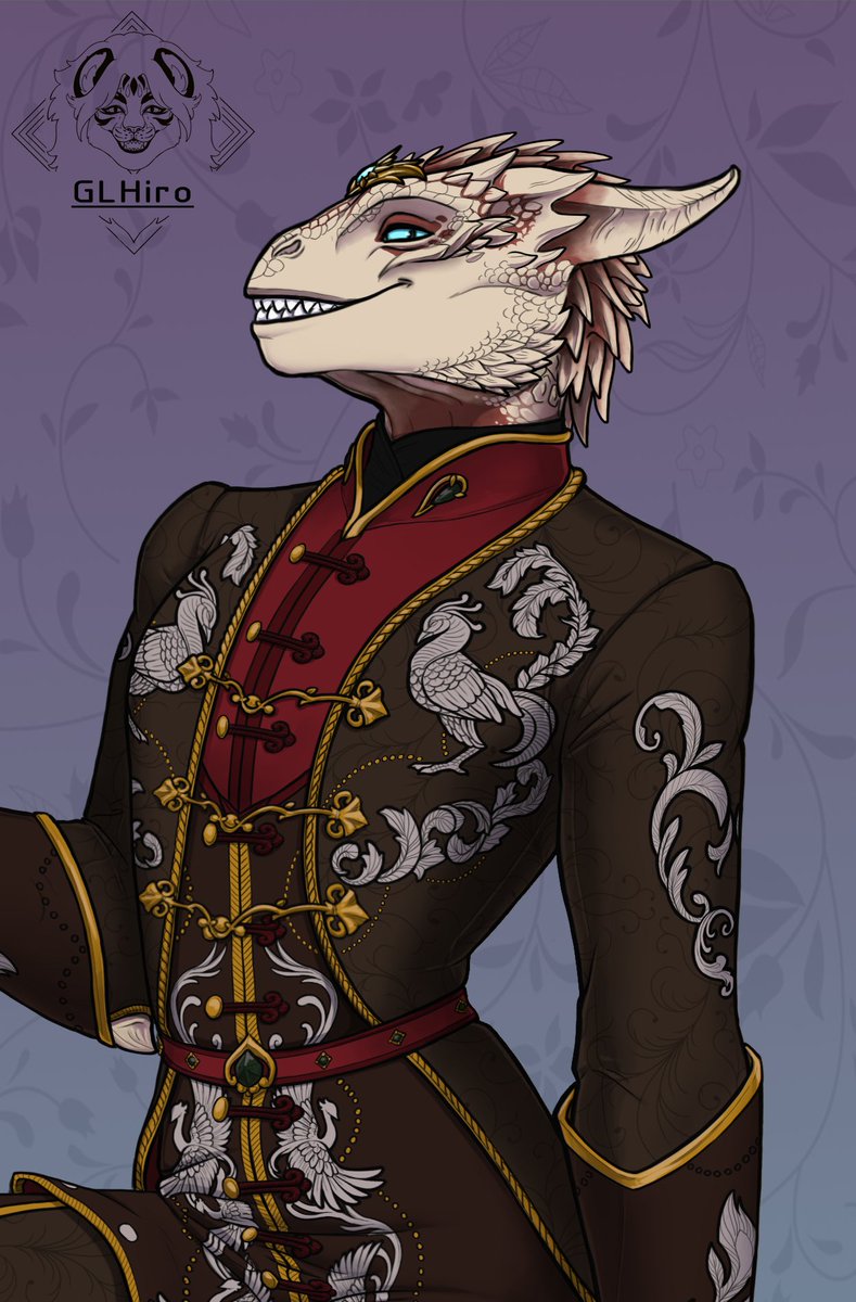 What is making a dragonborn even more beautiful? Fancy outfit! Art is done for @Hydrawave1 , thank you~~