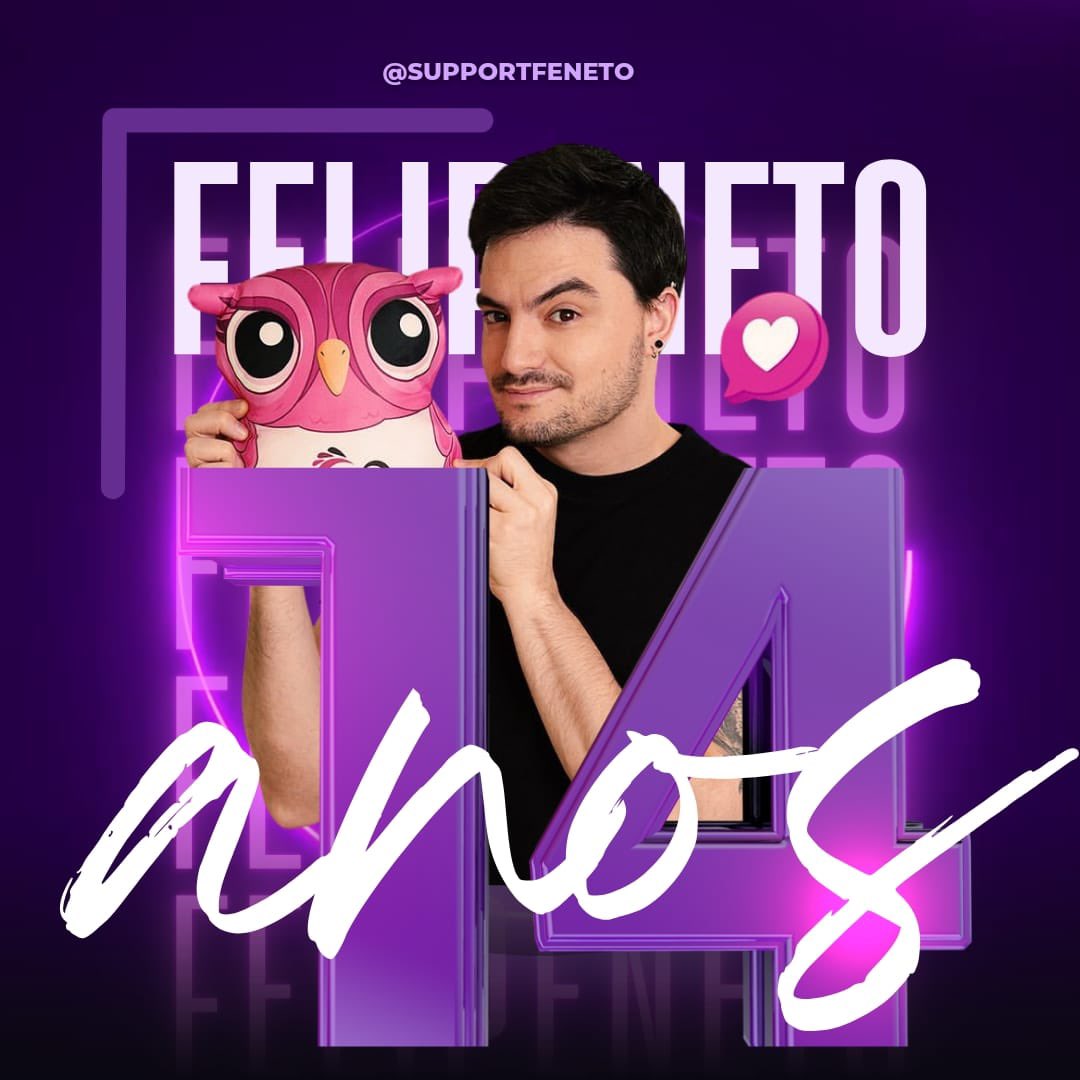 Hoje o canal do <a href="/felipeneto/">Felipe Neto 🦉</a> completa 14 anos de existência

Com mais de 46 milhões de inscritos, 4 mil vídeos e 18 bilhões de visualizações, o canal segue sendo o principal ponto de paz e alegria de muitas pessoas ❤️

Comemore essa data com a gente usando a #14AnosCanalFelipeNeto