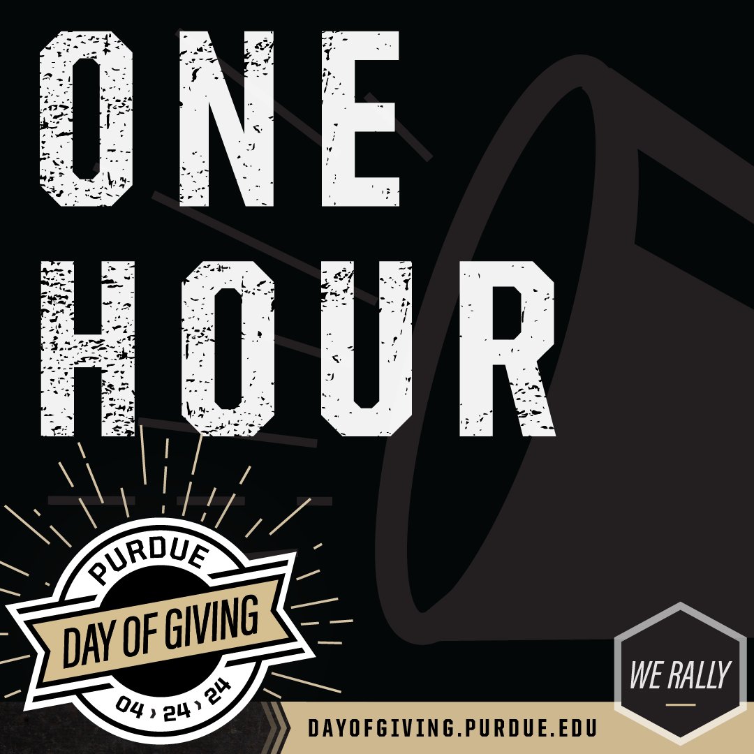 ⌛ Purdue Day of Giving starts in just one hour! Make a difference in the lives of John Martinson Honors College students by donating tomorrow and celebrate JMHC's 10th anniversary with a gift of $10 or more! Participate and follow along: purdue.university/dayofgiving.