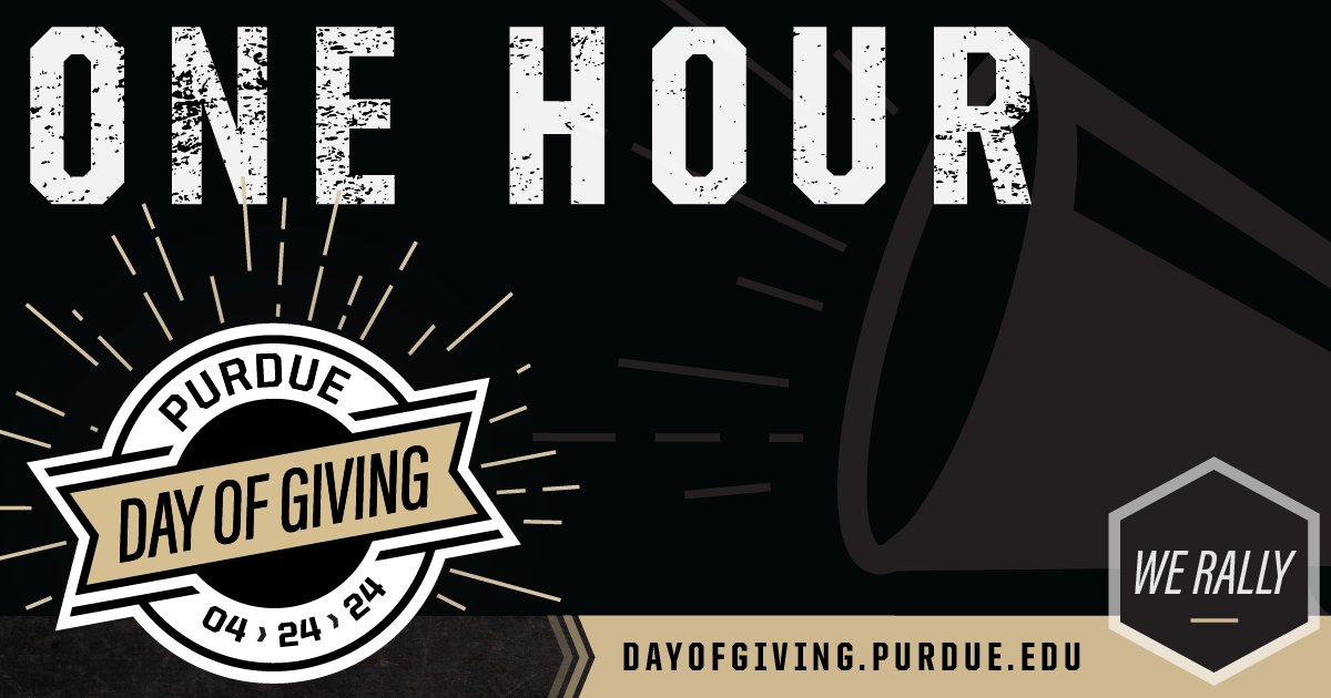 ⌛ Purdue Day of Giving starts in just one hour! Follow along at @PurdueforLife, get involved by using #PurdueDayofGiving on social media, and give back to the College of Pharmacy at loom.ly/95N4_UI #pharmacysgiantleap