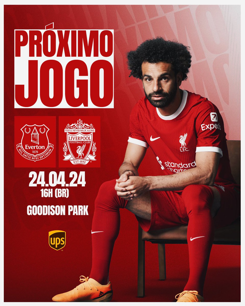 Hoje tem Liverpool! 🆚️ Adversário: Neverton 📆 Data: 24/04/2024 - HOJE 🕔 Horário: 16h00 🇧🇷 📺 Transmissão: Star Plus 🏆 Competição: Premier League 🔴 Rodada: 29ª Rodada (Atrasado) 🏟️ Estádio: Goodison Park 📊 Campanha: 22V 8E 3D Vamos Liverpool!