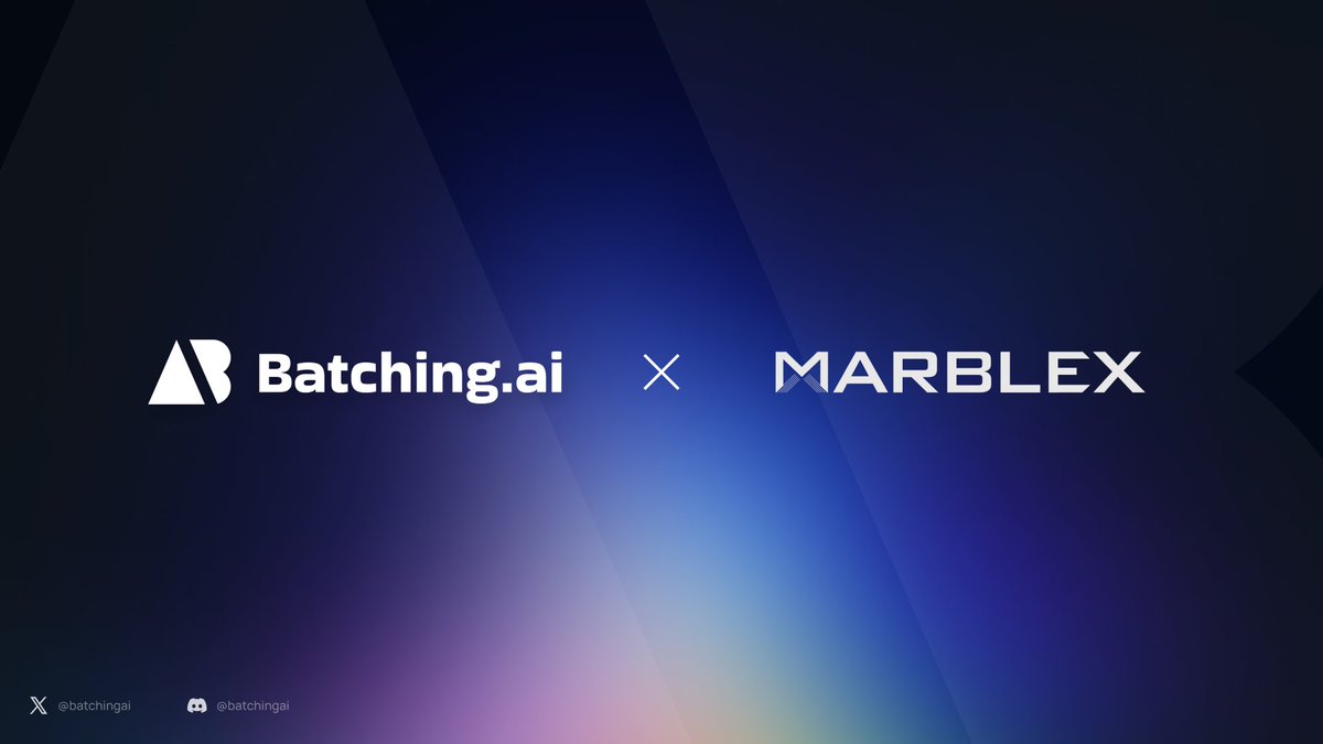 [Partnership Announcement] Batching.ai Signs Strategic Partnership with Blockchain Specialist Company, MARBLEX (@MARBLEXofficial) 🤝We have agreed to collaborate closely to expand the Web3 GameFi ecosystem! #Bathcing #AI #NFT #Game