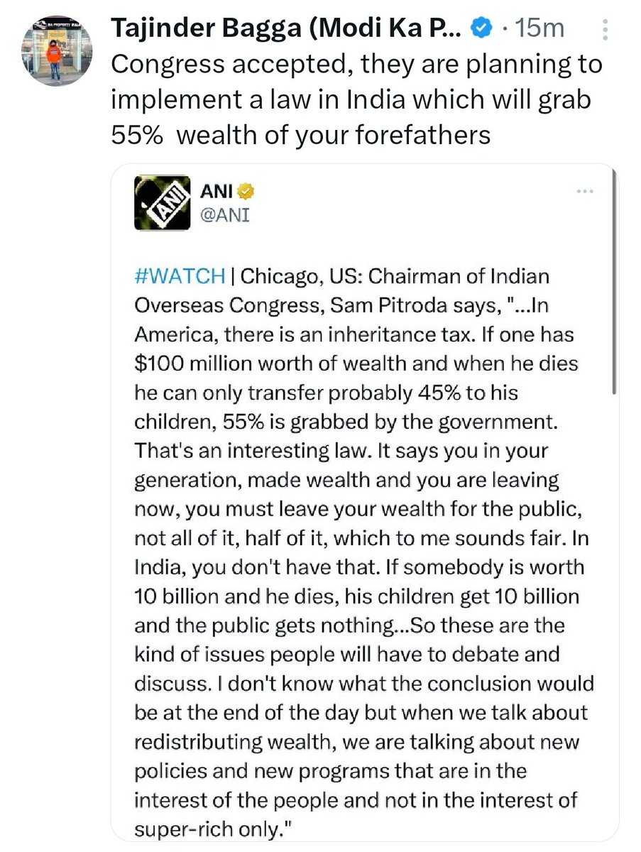 Congress is planning to legally grab your wealth...

Am I the only one scared of this Congress Plans of looting people ???

INC = Indian National Congress ❌
INC = Indian National Communist ✅