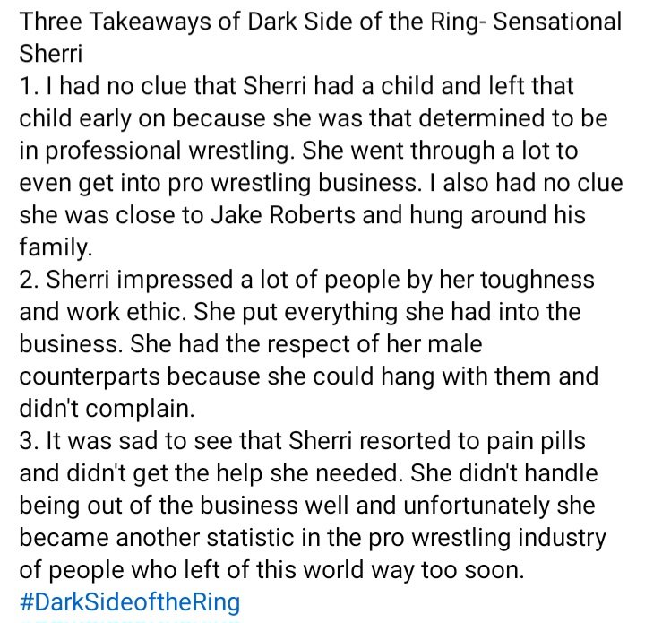 Three Takeaways from Dark Side of the Ring- Sensational Sherri @DarkSideOfRing #DarkSideoftheRing