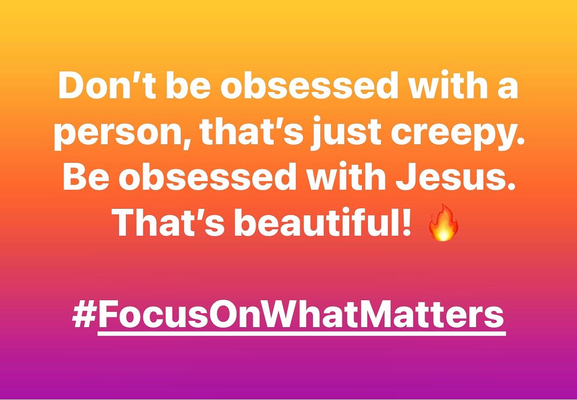 #FocusOnWhatMatters #JesusMatters #GodFirst #StopComparingYourself  #NoHate #NoIdols #FollowJesus