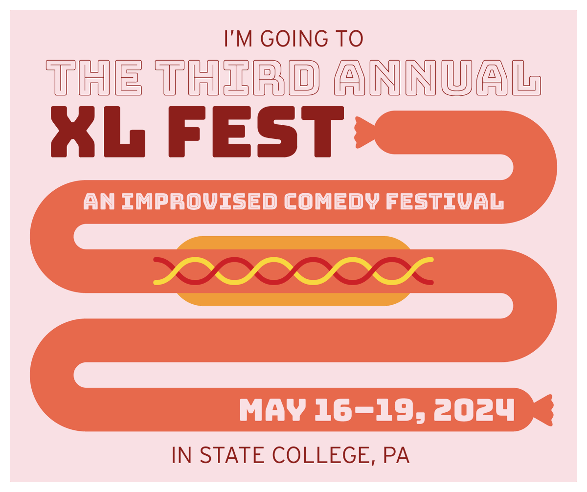 I'm excited to be heading to State College PA to participate in the 3rd Annual Happy Valley XL Improv Festival (#2024XLFest) to teach improv! Hope to see some of you at the @bluebricksc to support @happyvalleyimprov! The XL Fest is sponsored by @happyvalleypa