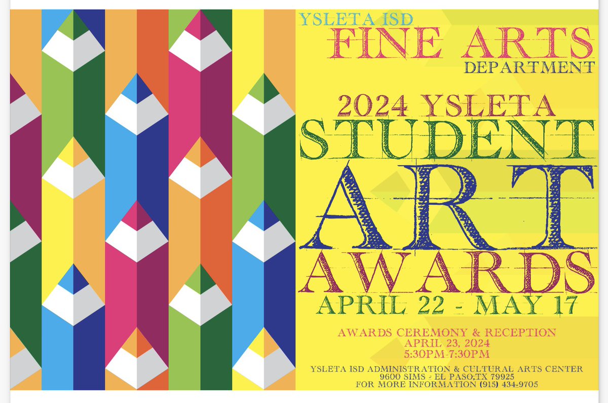 Extremely proud of these two! Best in Show and First place winners in the YISD Fine Arts Awards! This is only the beginning. ✌🏻❤️🎨. @PebbleHillsES @PHES_IYoungs @MarigelyUrena @YISDFineArts