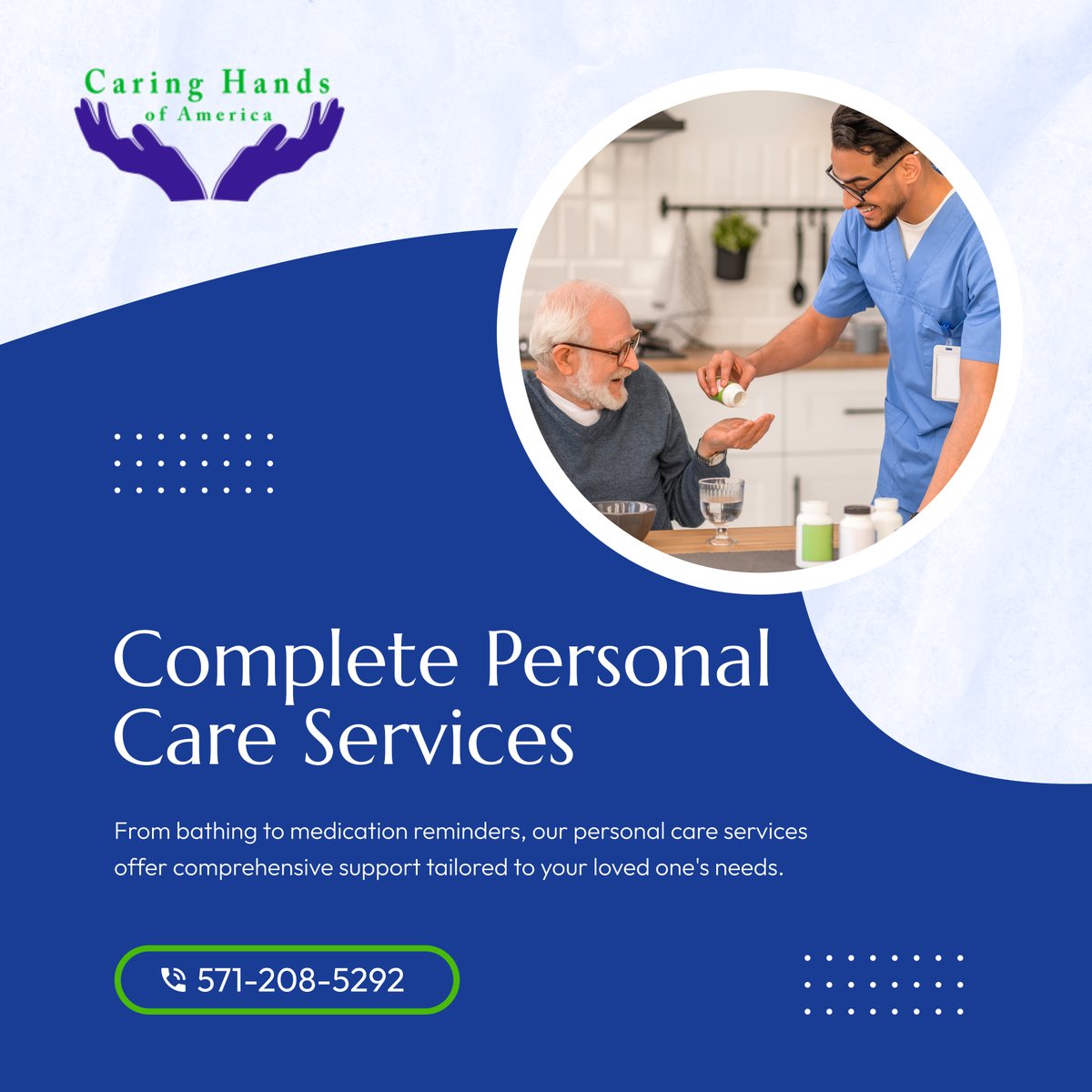 Enjoy peace of mind with our complete personal care services. 

Let us take care of the details so you can focus on what matters most. 

#PersonalCare #ManassasVA #HomeCare