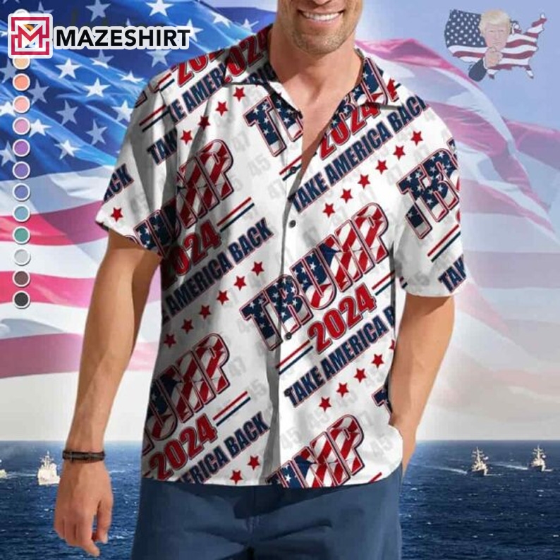 Trump 2024 Take America Back Hawaii Shirt #Trump2024 #TakeAmericaBack #mazeshirt #HawaiiShirt mazeshirt.com/product/trump-…