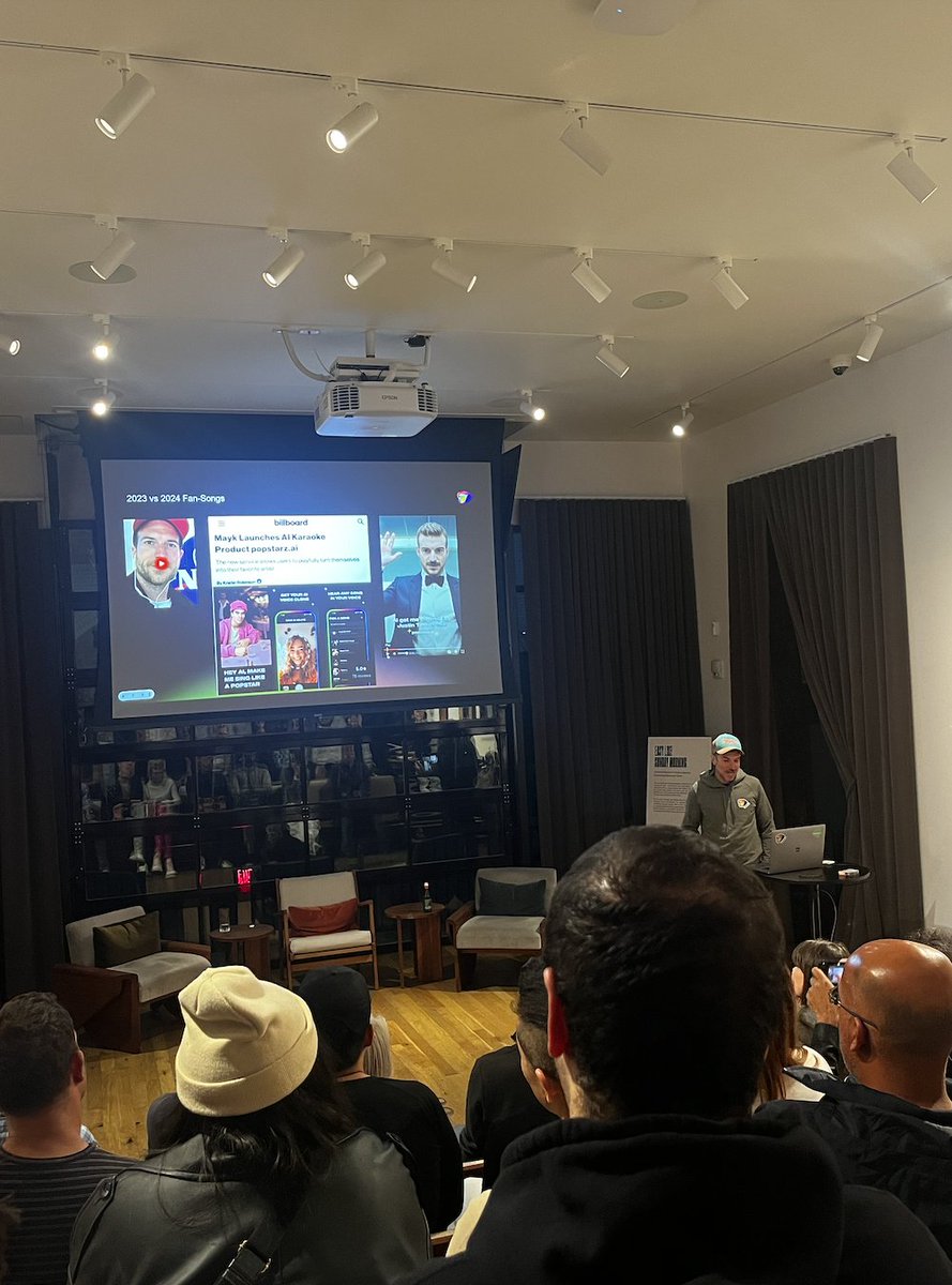 lightspeedvp's tweet photo. @f_fatemi21 @petersellis @discord @mayk_it_app joined the #GenLA event to demo their AI music generation platform - a virtual AI music studio. https://t.co/dQRk3I8aAs