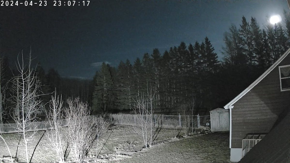 Kinda bright outside tonight. Tomorrow's forecast: Mixed rain and snow, high of 40°, low of 20°. Welcome to Maine in what's early spring for us.