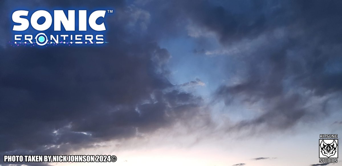 R4venJohnson's tweet image. I took a picture of the sky because it looked like Sonic Frontiers menu screen haha. So I edit the picture haha 😄 . Oh and a video to prove it was actually the sky 😅.