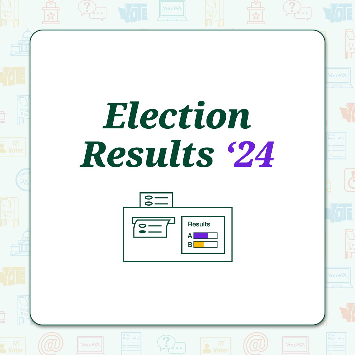 To see results for the April Special Election, visit results.vote.wa.gov/results/202404… Remember, results are updated as the counties report them and are unofficial until they are certified.