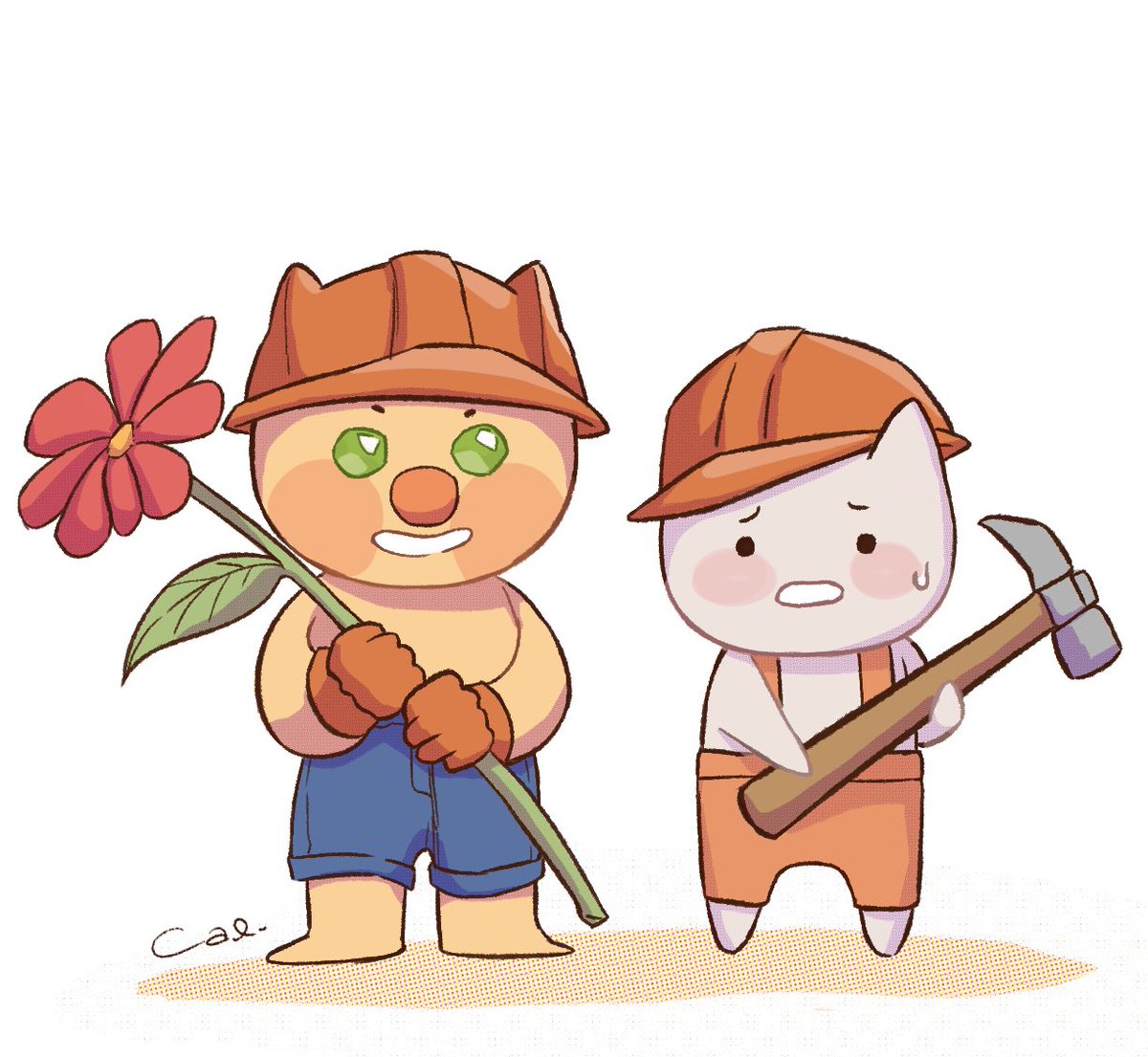 CaleenLore's tweet photo. doozers w a flower 🌷 and jerries forced to work 🫡

#foolishfanart #tinakittenfanart https://t.co/DnrFZBkvA4