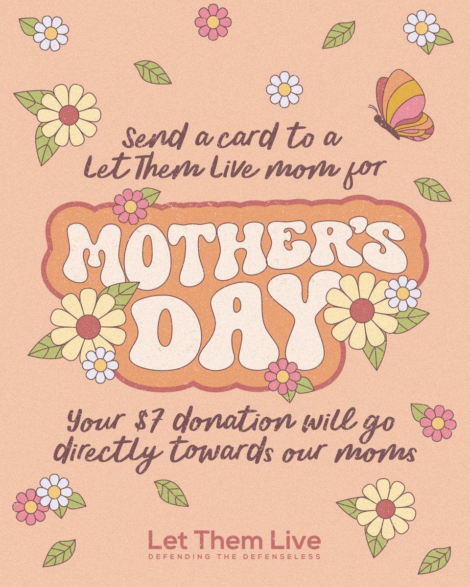 Make a little miracle this Mother's Day! With just $7, you can bless an LTL mom, and we'll send her a heartfelt card on your behalf. Tap the link here: donate.letthemlive.org/page/FUNSQNTUD… to bring sunshine to her day.🧡 🌸