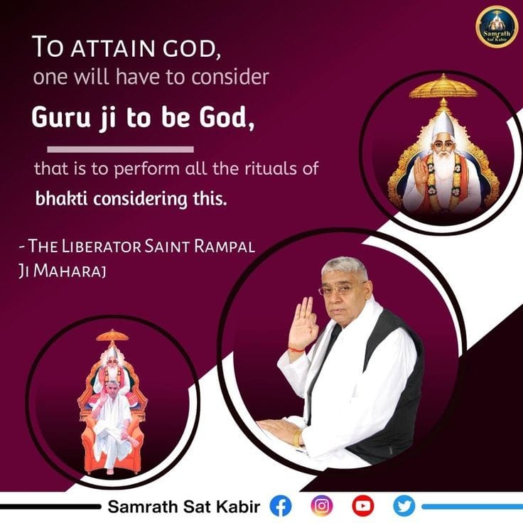 #GodMorningWednesday

TO ATTAIN GOD,
Samrath
one will have to consider
Guru ji to be God,
that is to perform all the rituals of bhakti considering this.

THE LIBERATOR SAINT RAMPAL JI MAHARAJ

#WednesdayMotivation