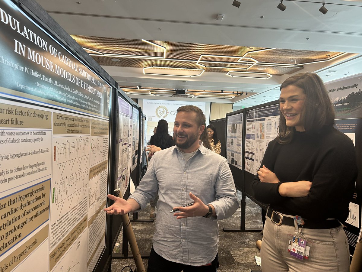 dr_kcwoulfe's tweet image. @CUDeptMedicine Research Day was a wonderful day full of new ideas and hearing about really amazing work in the Department!! Big shout out to @TimothyJonesPhD and @chrish0ffer for presenting their hard work within the lab!!🫀🫀