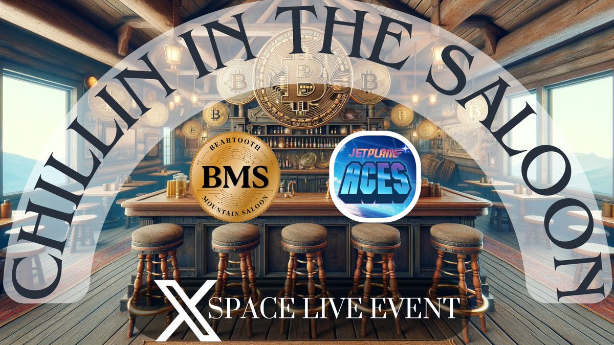 Beartooth Mountain Saloon (@beartoothsaloon) on Twitter photo Chillin in the Saloon Ep. 06 w/ <a href="/Jetplane_Aces/">Jetplane | Building on Cardano</a> ๐ป
๐ข Mark your calendars ๐
When: TOMORROW 2pm MST
Where: x.com/i/spaces/1OwxWโฆ
Join us for a conversation about Jetplane Aces and everything they are doing for their community ๐ฅ
#Cardano #CardanoCommunity #BMSGoldRush Chillin in the Saloon Ep. 06 w/ <a href="/Jetplane_Aces/">Jetplane | Building on Cardano</a> ๐ป
๐ข Mark your calendars ๐
When: TOMORROW 2pm MST
Where: x.com/i/spaces/1OwxWโฆ
Join us for a conversation about Jetplane Aces and everything they are doing for their community ๐ฅ
#Cardano #CardanoCommunity #BMSGoldRush