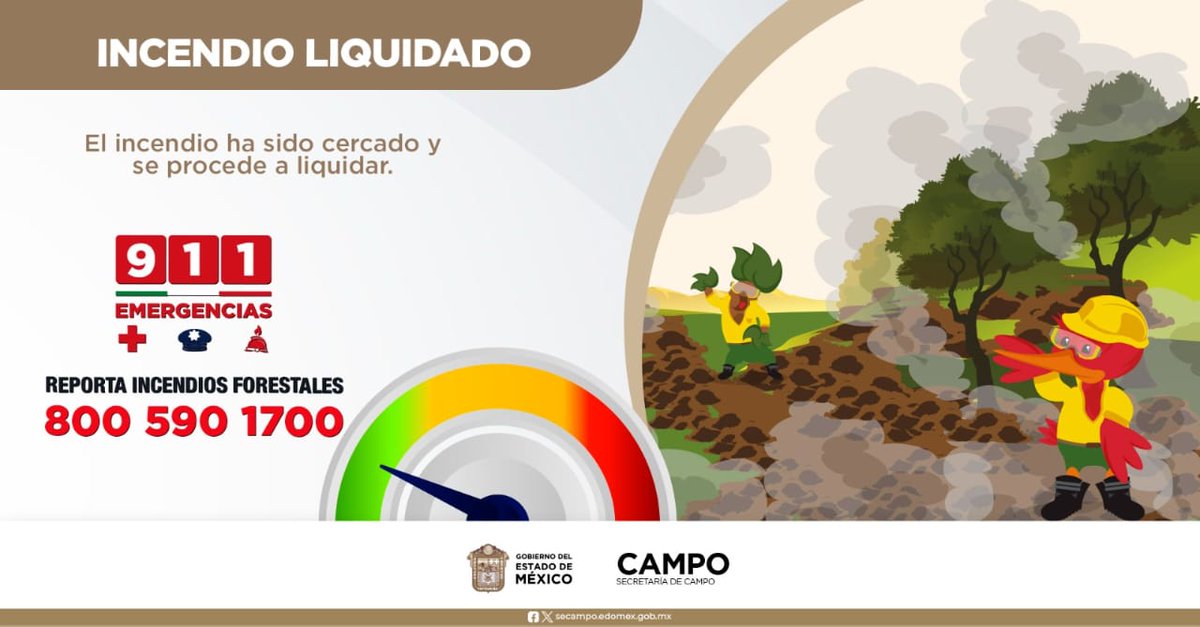 #LoÚltimo: 

🟢Gracias al trabajo de las brigadas de #Probosque y ejidales, en el Estado de México se liquidaron tres #IncendiosForestales en San Pedro del Rincón, municipio de #VillaVictoria; San Juan Atzingo, en #Ocuilan; y en Ejido San Jerónimo, en #VillaDelCarbón.