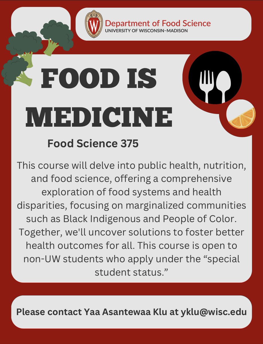 Want to expand your Food Science courses? Check out FS 375: Food is Medicine!