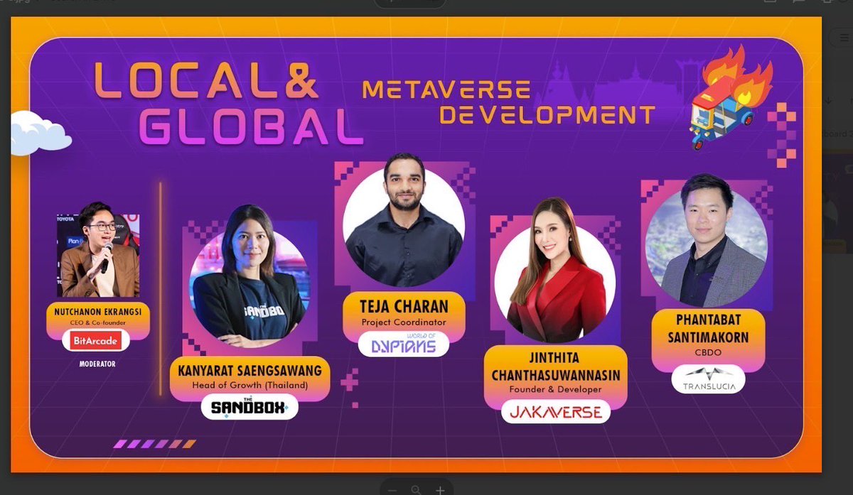 Apple60100271's tweet photo. 🎙 Meet Jinthita Chanthasuwannasin, Founder and Developer of Jakaverse - JK at the Digital Dreamland event! 

🐂📈

#DigitalDreamland2024 #DigitalDreamalandTH #DD2024 #JAKAVERSE  #GameFi  #NFT #Metaverse https://t.co/oT3yU5etR2