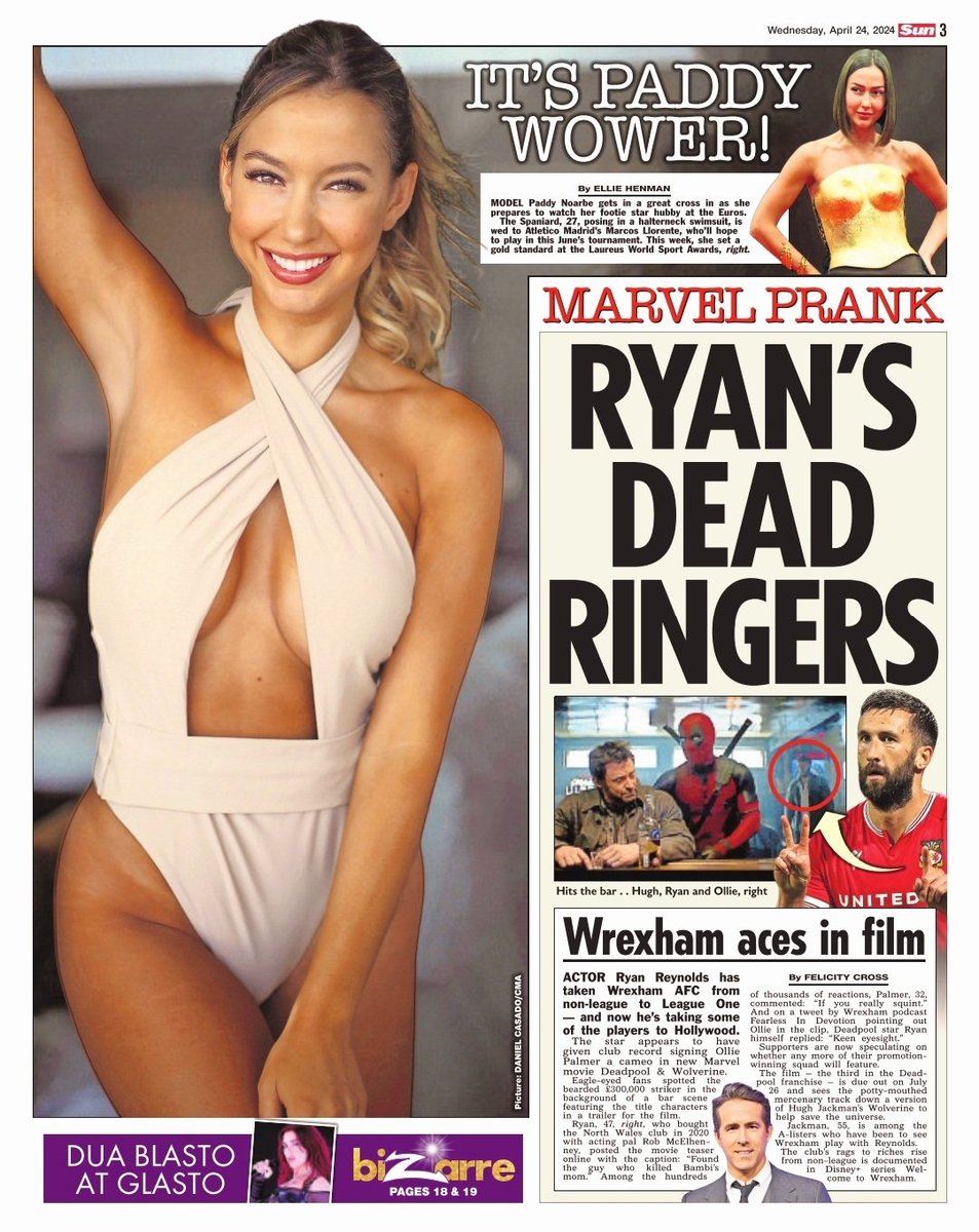 Page 3 - Wednesday 24th April 2024 @DanieIleSellers #PaddyNoarbe #page3 #dailystar #thesun #newspaper