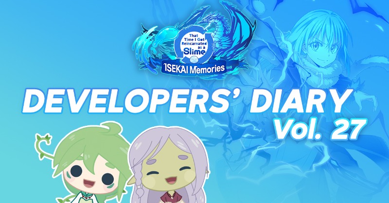 Chancellors, it's time for another Developers’ Diary!  

Developers' Diary Vol. 27, is almost here!
Who's ready to see 2.5th Anniversary characters?!👀🎉

▼4/25(Thu) 11:15 AM UTC Link will be shared tomorrow.  

#SlimeIM