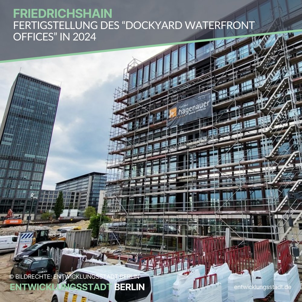 LefflerBjorn's tweet photo. Zwischen #StralauerAllee und #Spreeufer entsteht in #BerlinFriedrichshain das #Gewerbeprojekt “Dockyard Waterfront Offices” nach Plänen von Tchoban Voss Architekten. Das aus zwei Gebäudeteilen bestehende Ensemble wird in #Holz-Hybrid-Bauweise errichtet:

https://t.co/Xfin1mp2NH https://t.co/xnrsJsSeo4