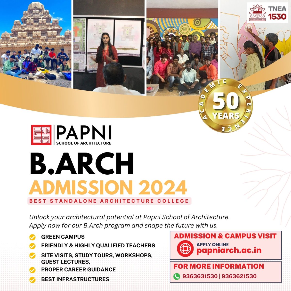 B.Arch. Admission Open Now at Tamil Nadu's Best Standalone Architecture College Papni School of Architecture!

For Admission ➡️ cutt.ly/9w0VMqZt

#BArchAdmission #barch #nata2024 #papnisoa #BArchAdmission2024 #ArchitectureAdmissions #2024BArch #BuildingDreams