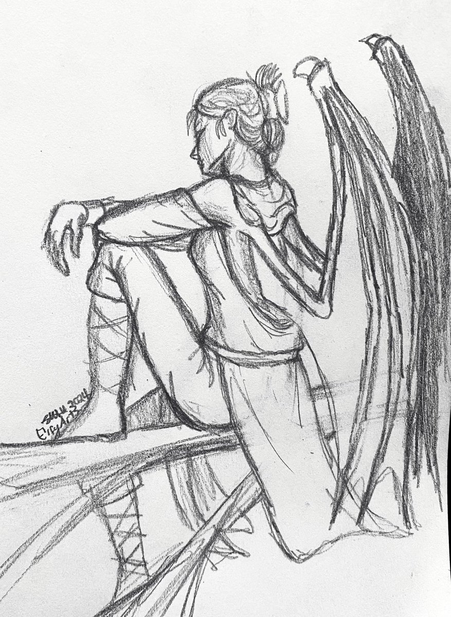 ElfyArts's tweet photo. #dailydoodle of an OC just kinda chilling. I haven’t drawn Dracy in a very long time! Used a pose from @theposearchives for this one! (One of their new poses) https://t.co/m3reJM7Hkd