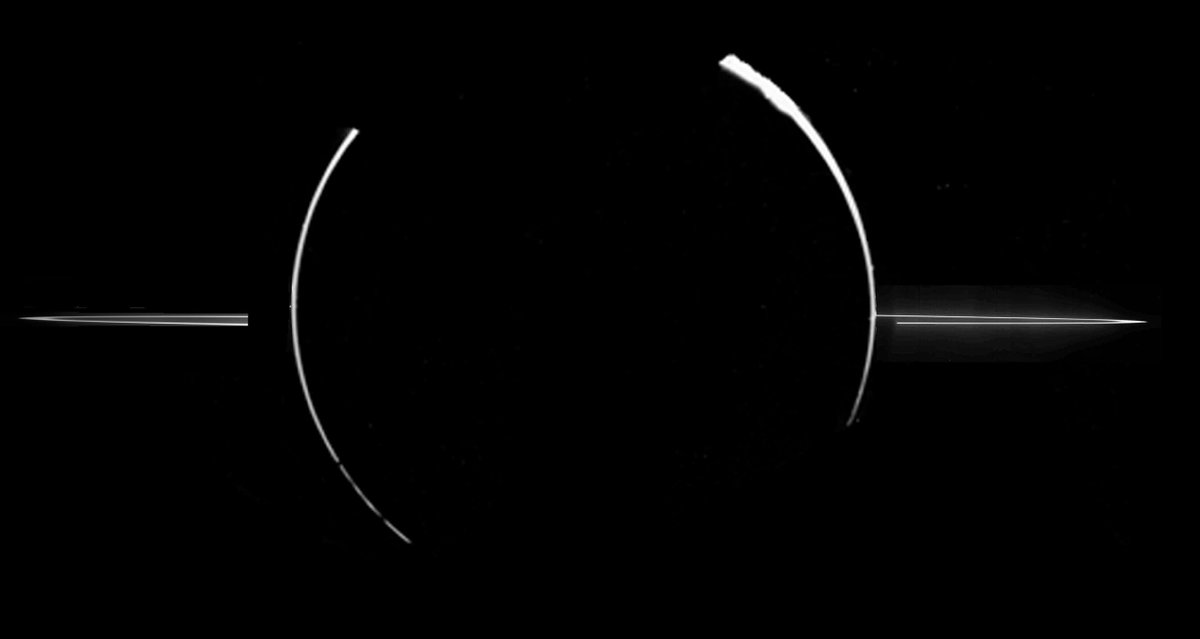 Jupiter has rings too! This mosaic of Jupiter's ring system was acquired by NASA's Galileo spacecraft when the Sun was behind the planet, and the spacecraft was in Jupiter's shadow peering back toward the Sun (Credit: NASA on The Commons)