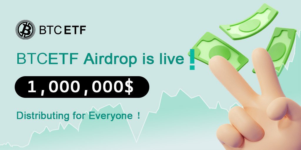 🗣 #Bitcoin   #ETF Token has launched an airdrop for community users. 
🌥 Total Pool: 1,000,000 $BTCETF
🎁 Rewards: 1500 $BTCETF
👥 Referrals: 300 $BTCETF
🏆 Winners: Complete some simple tasks
⏳ Distribution: Within 72 hours

👉 Go to the Airdrop Page t.me/BTCETFCoinBot