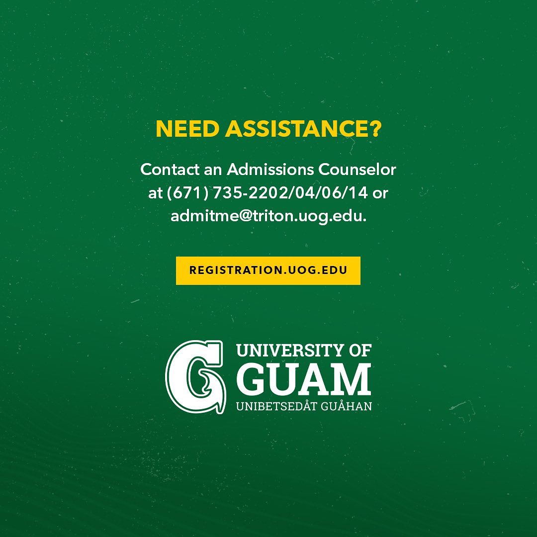 Get the schedule you want next semester! Early Registration for Fanuchånan 2024 is open for all students! 📚 🔱 

Register today at registration.uog.edu 

#UOGTritons #BibaUOG #UniversityofGuam #Guam #UOG